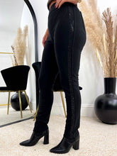 The Luna- Black Leggings with Diamante Detailing